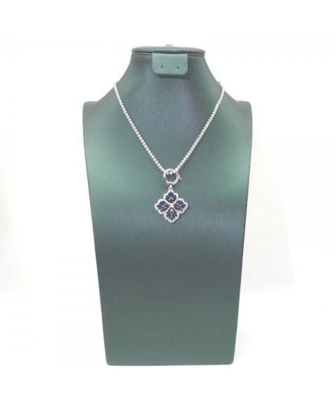 Natural sapphire clover necklace