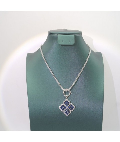 Natural sapphire clover necklace