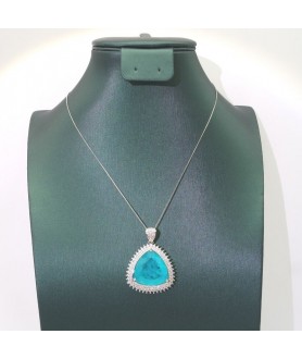 Natural Blue Tourmaline with jewel pendant necklace