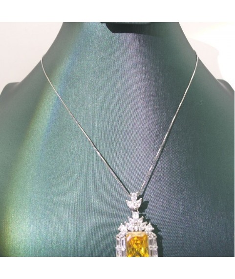 Natural citrine with jewel pendant necklace