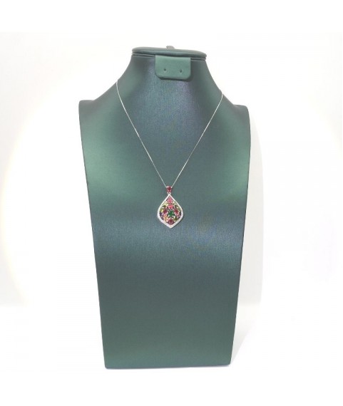 Natural coloured Tourmaline with water drop  jewel  pendant necklace  