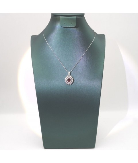 Natural ruby with jewel pendant necklace