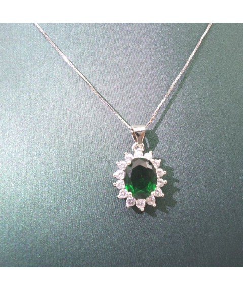 Natural Emeral with princess pendant necklace