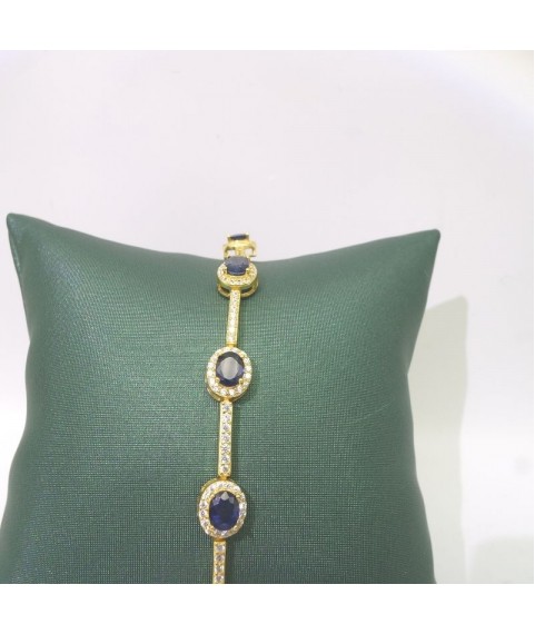 Natural sapphire with gold bracelet