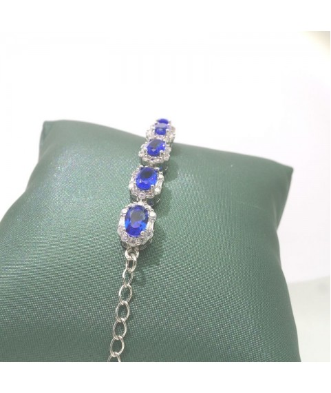 Natural sapphire inlaid bracelet