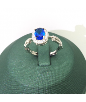 Natural sapphire inlaid gem ring