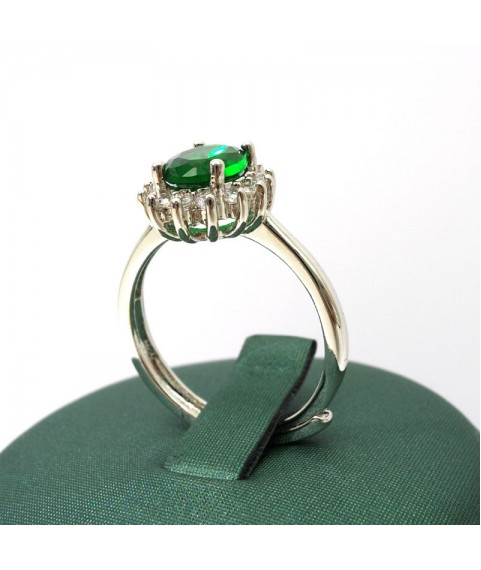 Natural emerald inlaid Princess gem ring