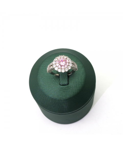 Natural Pink Gem inlaid diamond ring