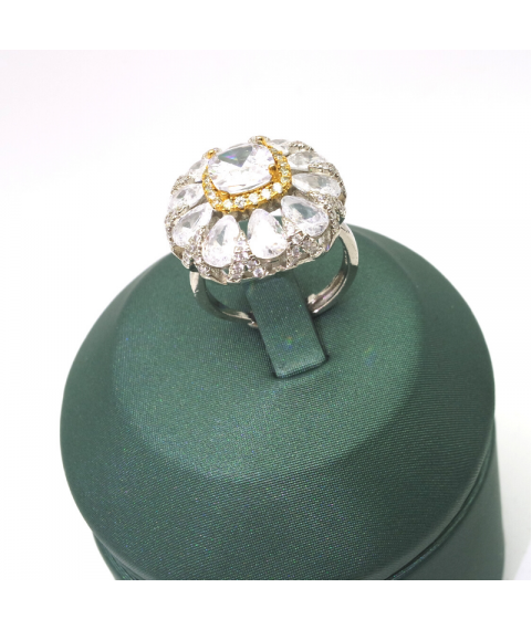 Natural mosan Diamond Flower Ring