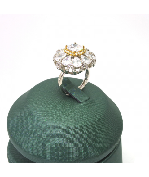 Natural mosan Diamond Flower Ring