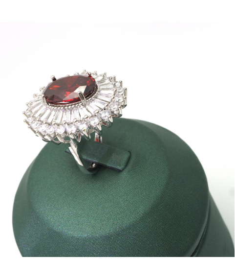 Natural ruby inlaid Bridal Ring