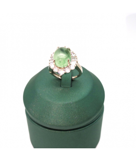 Adjustable oval Emerald Ring