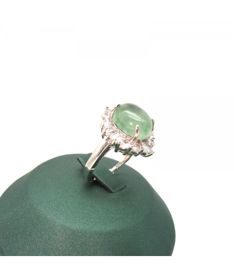 Adjustable oval Emerald Ring