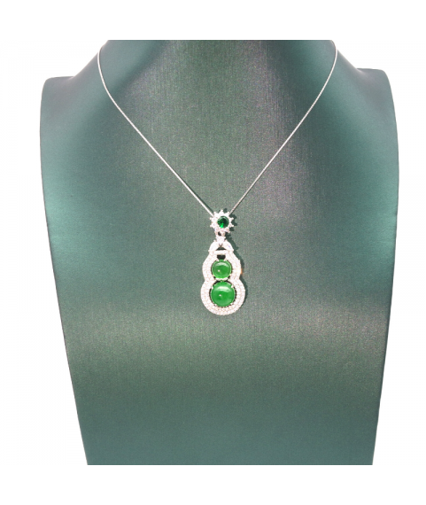 Natural emerald gourd shaped Flower Necklace