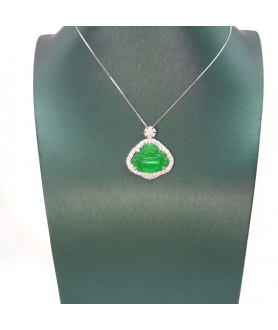 Triangular gem smiling face Buddha floret Necklace