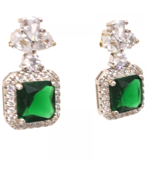 Grandmother emeral clover green Earrings