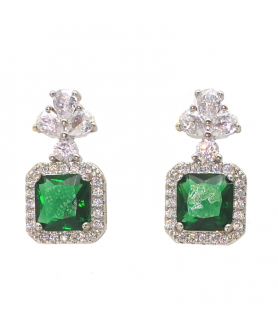 Grandmother emeral clover green Earrings