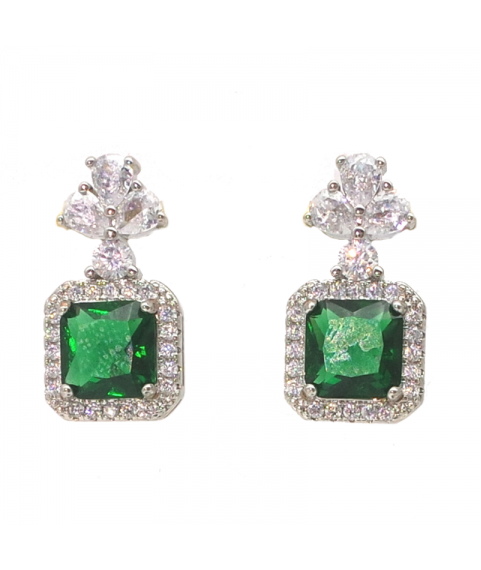 Grandmother emeral clover green Earrings