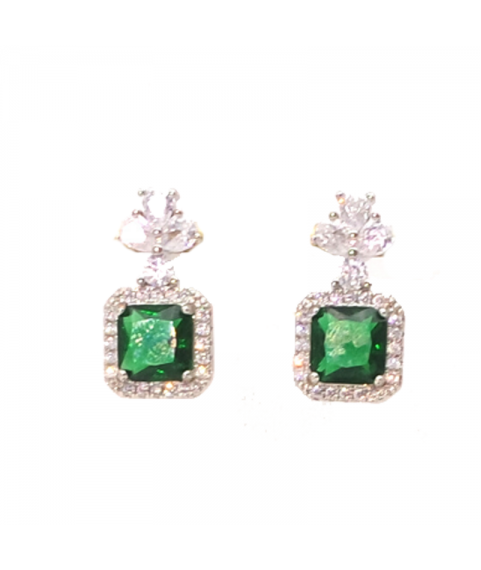 Grandmother emeral clover green Earrings