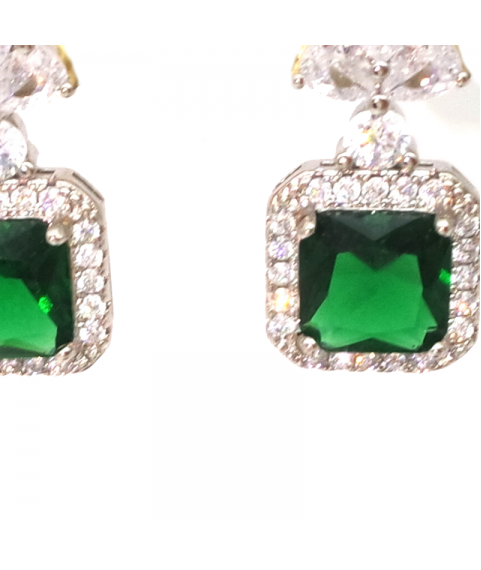 Grandmother emeral clover green Earrings