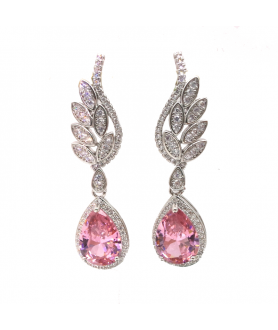 Natural powder gem leaf water drop earrings