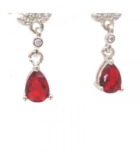 Ruby water drop floret Earrings