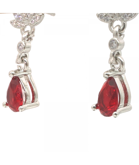 Ruby water drop floret Earrings