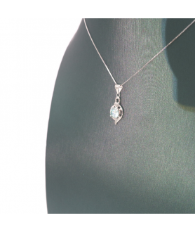 Irregular semi diamond mosan Pendant