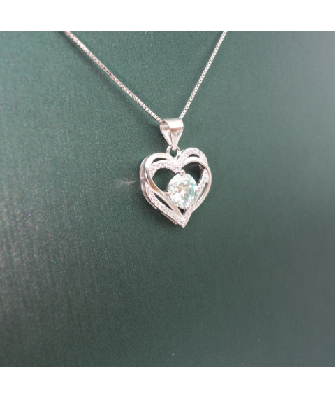 Double layer staggered love mosan Pendant