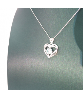 Double layer staggered love mosan Pendant