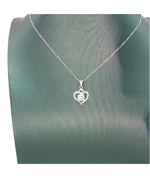 Hollow out love silver edge diamond mosan Pendant