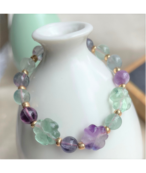 Fluorite flower bracelet