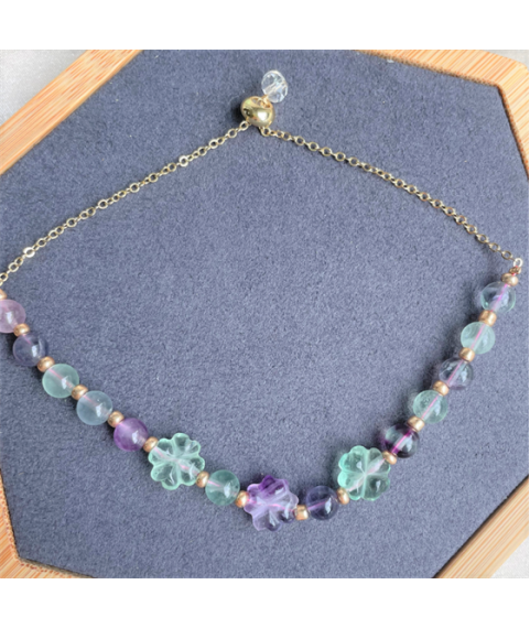 Fluorite flower bracelet