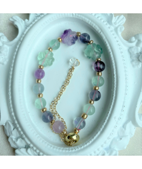 Fluorite flower bracelet