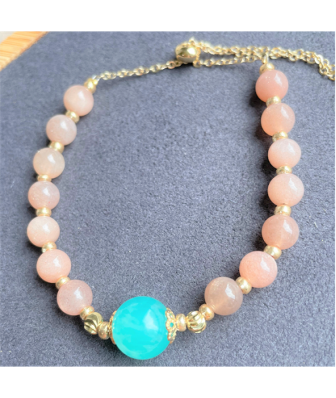 Strawberry crystal blue crystal bracelet