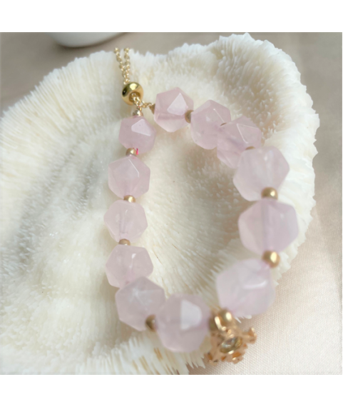 Pink crystal multi faceted bracelet