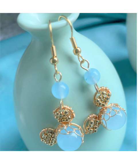 Aquamarine Mickey Earrings