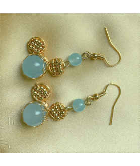 Aquamarine Mickey Earrings