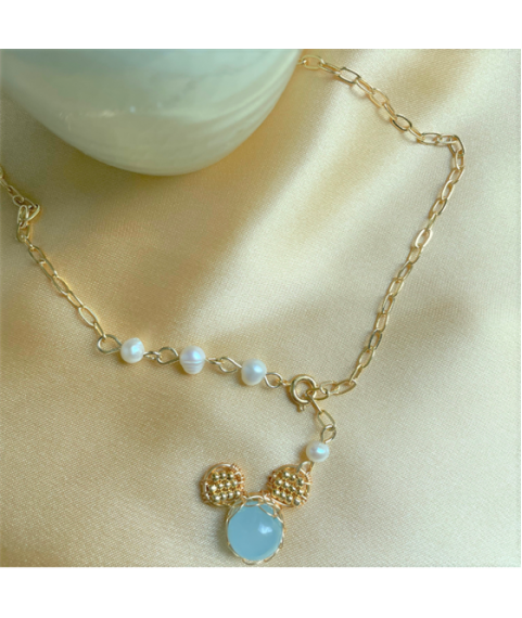 Aquamarine Mickey Necklace