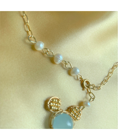 Aquamarine Mickey Necklace