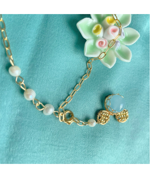 Aquamarine Mickey Necklace