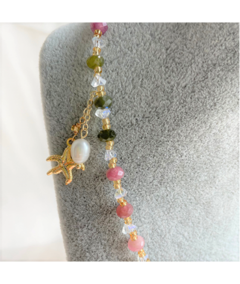 Multi-color crystal necklace