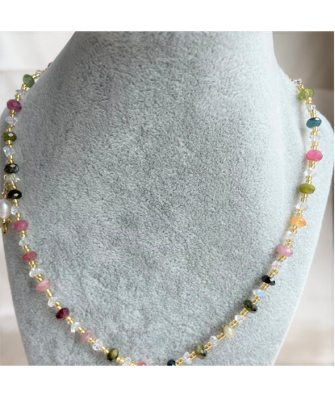 Multi-color crystal necklace