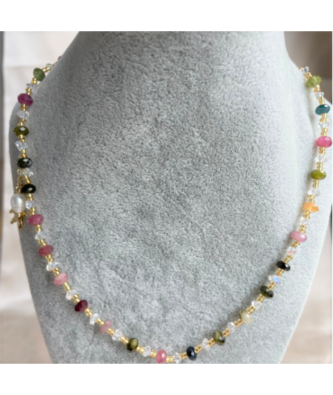 Multi-color crystal necklace