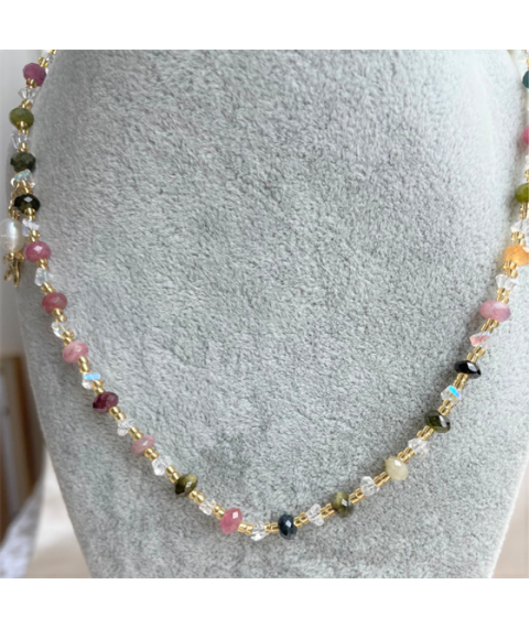 Multi-color crystal necklace