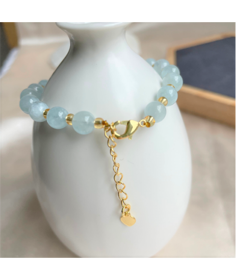 Aquamarine interval crystal bracelet