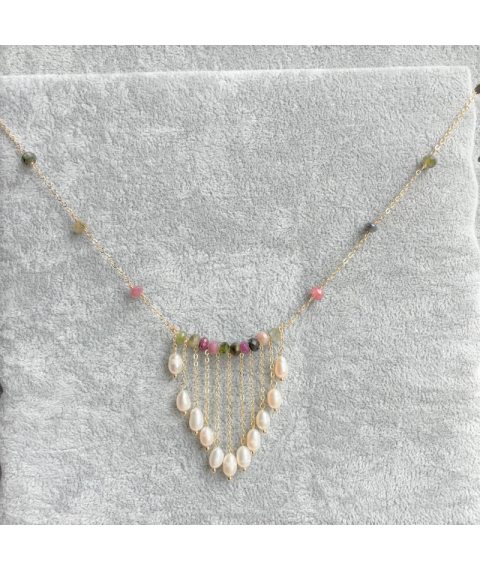 Multi-color crystal pearls Necklace