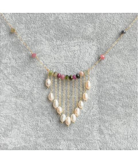 Multi-color crystal pearls Necklace