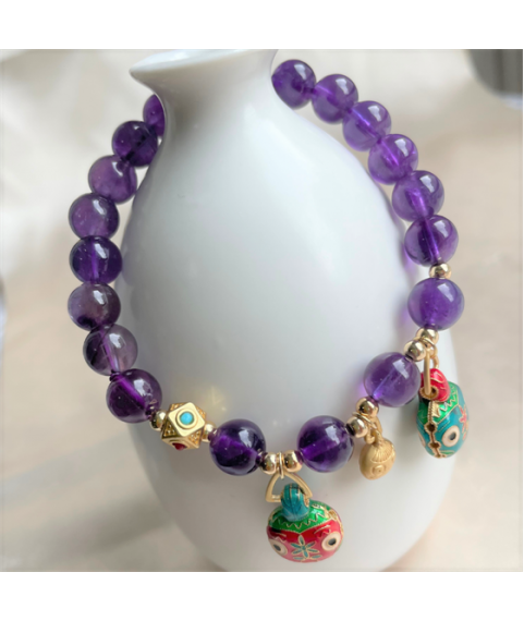  Amethyst charm bracelet