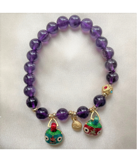  Amethyst charm bracelet